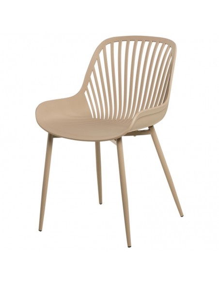Silla de cocina RANIA, polipropileno y metal beige