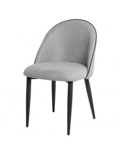 Silla de comedor SLOANE, tapizada color gris claro con...