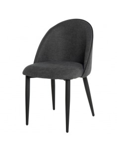 Silla de comedor SLOANE, tapizada color gris oscuro con...
