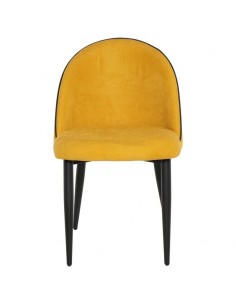 Cadeira de jantar SLOANE, estofada amarelo com pernas de... 2