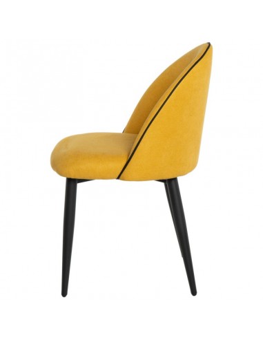 Silla de comedor SLOANE, tapizada color mostaza...