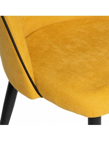 Cadeira de jantar SLOANE, estofada amarelo com...