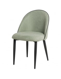 Silla de comedor SLOANE, tapizada color menta con patas...