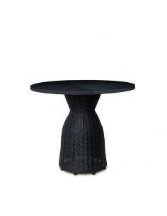 Mesa redonda de rattan CHIARA em preto