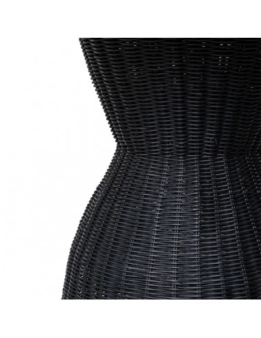 Mesa redonda de rattan CHIARA em preto