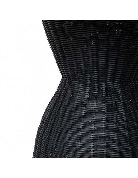 Mesa redonda de rattan CHIARA em preto