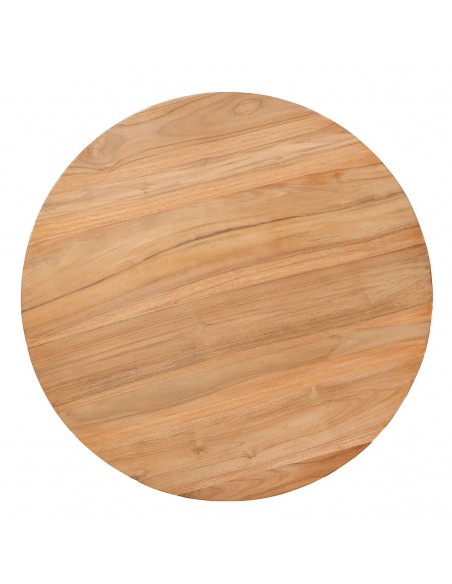 Mesa redonda de rattan CHIARA 90 em natural e preto