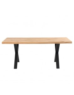 Mesa diseño industrial CORINE 160 x 90, roble, metal negro 2