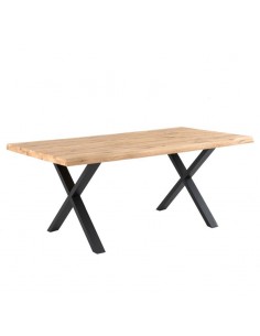 Mesa diseño industrial CORINE 160 x 90, roble, metal negro