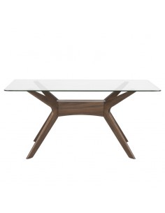 MESA de cristal DISEÑO MODERNO DELLA 140x90, nogal