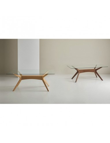 Mesa design moderno DELLA 140x90, vidro/Carvalho