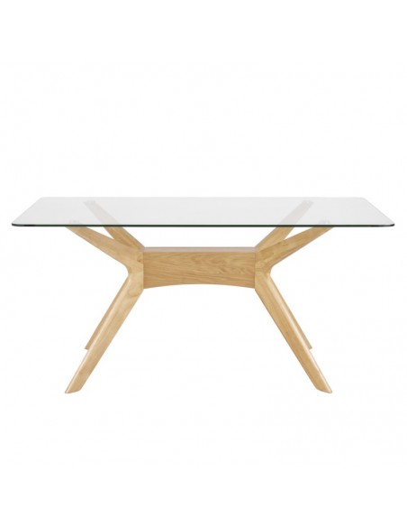 Mesa design moderno DELLA 140x90, vidro/Carvalho