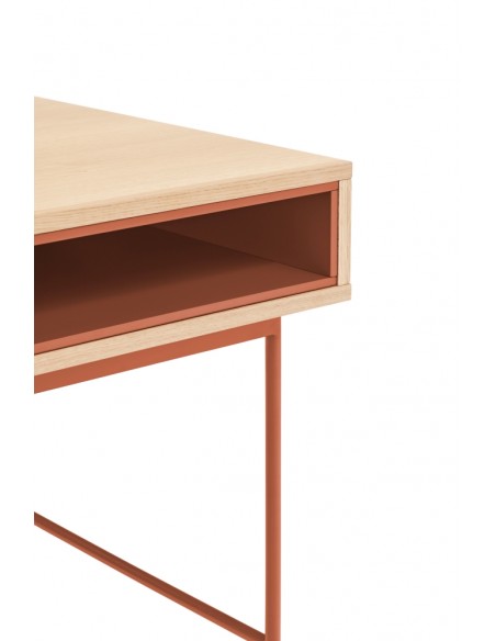 Escritorio de Teulat minimalista YOKO 120 x 78, roble y teja