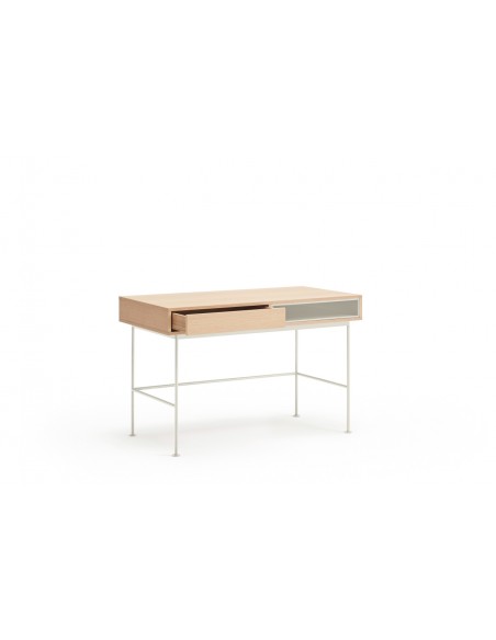 Escritorio de Teulat minimalista YOKO 120 x 78, ROBLE y crema