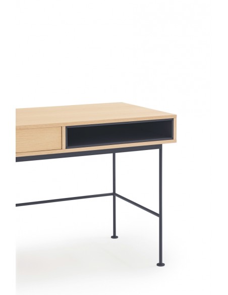 Secretária minimalista Teulat YOKO 120 x 78, carvalho e cinzento antracite