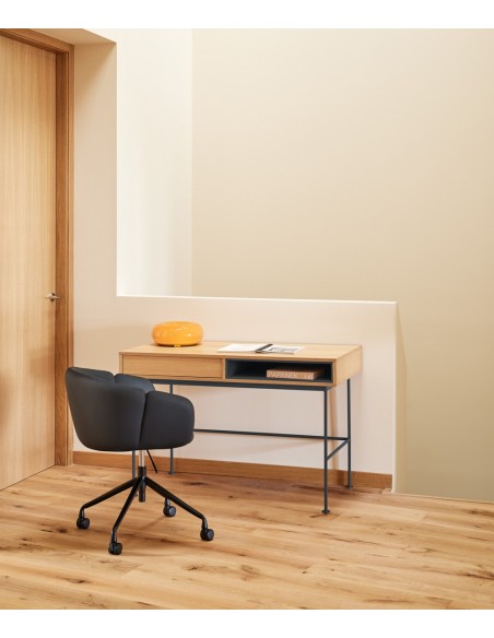 Secretária minimalista Teulat YOKO 120 x 78, carvalho e cinzento antracite