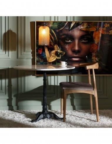 Mesa redonda vintage SHANELL 80, mármol blanco...