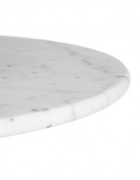 Mesa oval vintage SHANELL 120 x 60, mármol blanco y hierro forjado negro