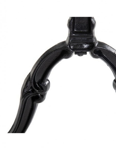 Mesa oval vintage SHANELL 120 x 60, mármol blanco y hierro forjado negro