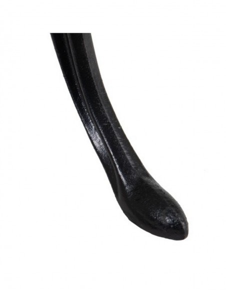 Mesa oval vintage SHANELL 120 x 60, mármol blanco y hierro forjado negro