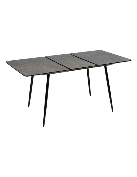 Mesa de cocina extensible EILIF 120 (160) x 75, gris y metal negro