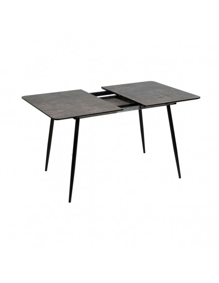 Mesa de cozinha extensível EILIF 120 (160) x 75, metal cinzento e preto