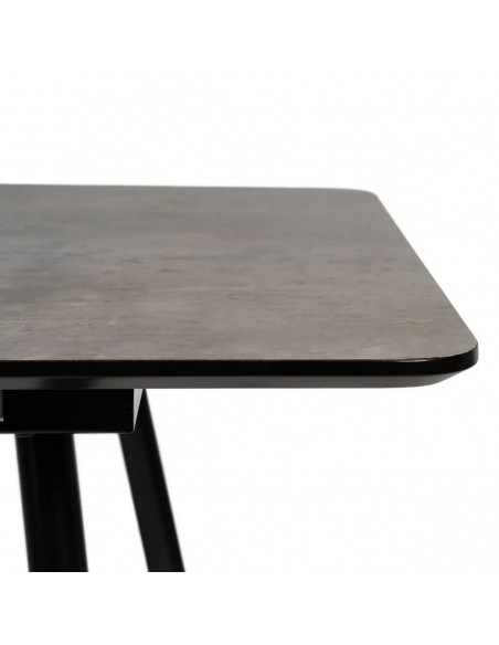 Mesa de cozinha extensível EILIF 120 (160) x 75, metal cinzento e preto