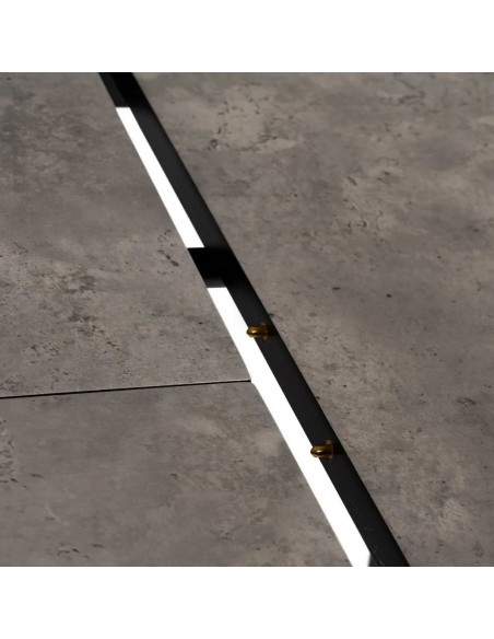 Mesa de cozinha extensível EILIF 120 (160) x 75, metal cinzento e preto