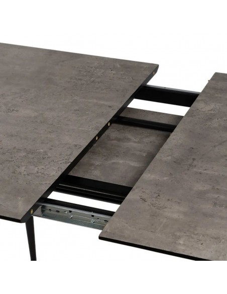 Mesa de cozinha extensível EILIF 120 (160) x 75, metal cinzento e preto