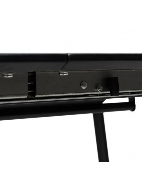 Mesa de cocina extensible EILIF 120 (160) x 75, gris y metal negro