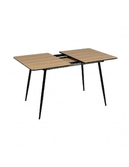 Mesa de cozinha extensível EILIF 120 (160) x 75, metal natural e preto