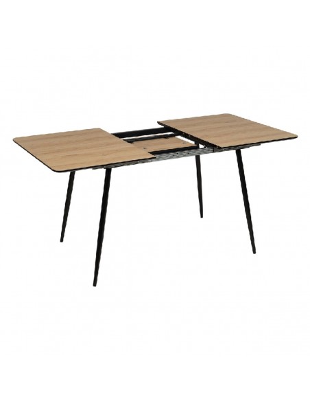 Mesa de cozinha extensível EILIF 120 (160) x 75, metal natural e preto