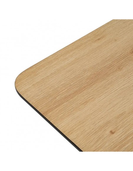 Mesa de cozinha extensível EILIF 120 (160) x 75, metal natural e preto