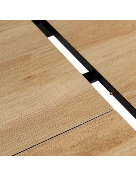 Mesa de cozinha extensível EILIF 120 (160) x 75, metal natural e preto