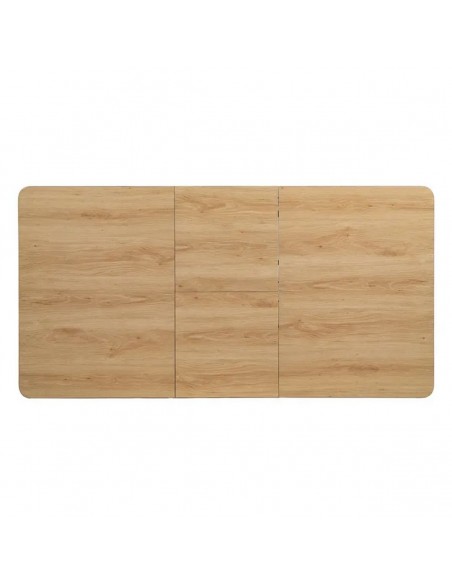 Mesa de cozinha extensível EILIF 120 (160) x 75, metal natural e preto