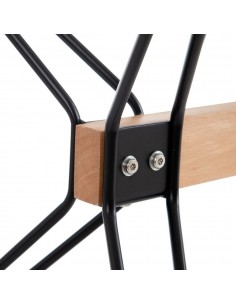 Mesa de cristaI NGUN 140 x 75, metal e madeira de faia 2