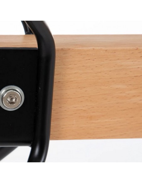 Mesa de cristaI NGUN 140 x 75, metal e madeira de faia