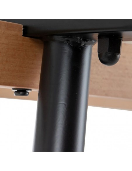 Mesa de cristal FASTVY 140 x 75, metal y madera de haya