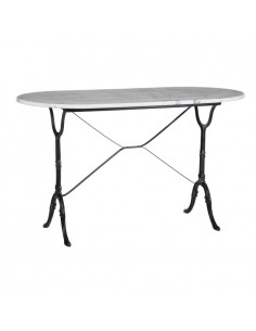 Mesa oval vintage SHANELL 120 x 60, mármol blanco y...