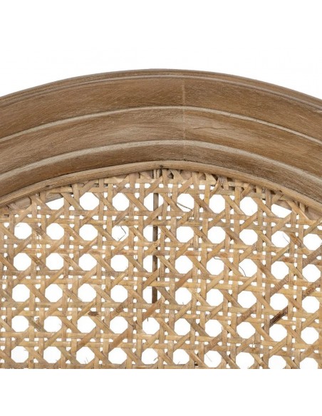 Cadeira medalhão GAZARA, madeira branca escovada e rattan