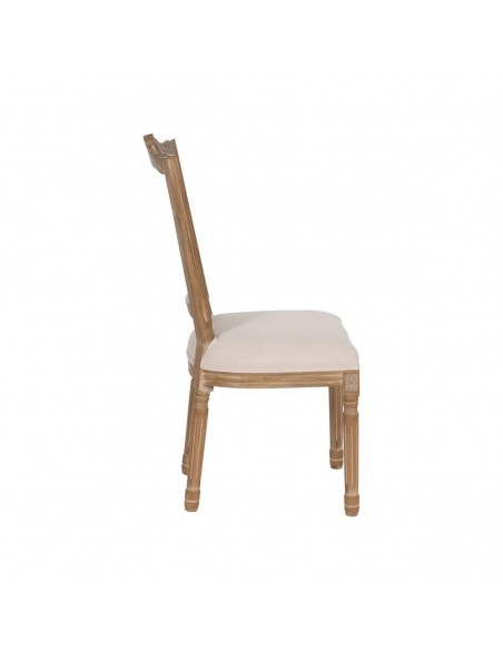 Silla colonial GAZARAL, madera en blanco cepillado y ratan