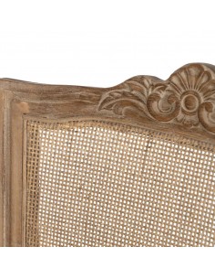 Silla colonial GAZARAL, madera en blanco cepillado y ratan 2