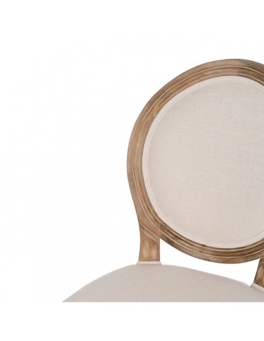 Taburete medallón GAZARA, madera en blanco...