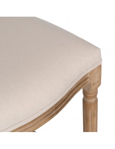 Taburete medallón GAZARA, madera en blanco...