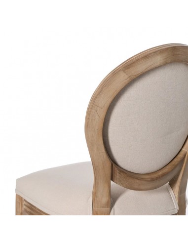 Taburete medallón GAZARA, madera en blanco...