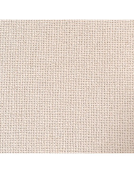 Taburete medallón GAZARA, madera en blanco cepillado y tejido lino