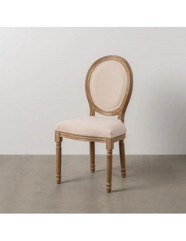 Silla medallón GAZARA, madera en blanco...