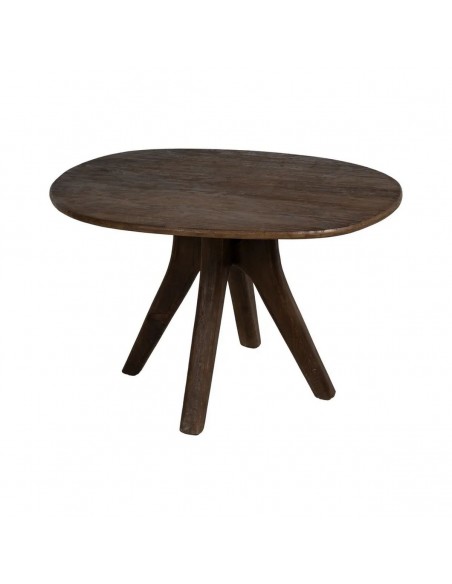 Mesa ovalada colonial MAILEN 120 x 106, madera de mango oscuro.