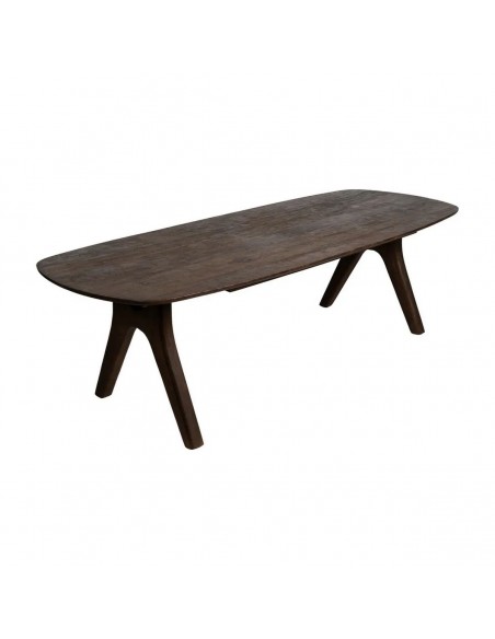 Mesa colonial oval Mailen 260 x 100, madeira de manga escura