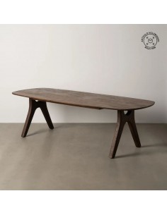 Mesa colonial oval Mailen 260 x 100, madeira de manga escura 2